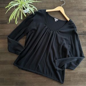 J.Jill scoop neck Silk/cotton blend Black sweater- XL
